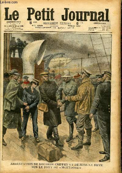 LE PETIT JOURNAL - supplment illustr numro 1030 - ARRESTATION DU DOCTEUR CRIPPEN ET DE MISS LE NEVE SUR LE PONT DU MONTROSE - LA DEGRADATION DU GRABY
