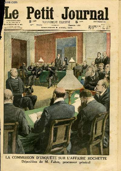 LE PETIT JOURNAL - supplment illustr numro 1220 - LA COMMISSION D'ENQUETE SUR L'AFFAIRE ROCHETTE: DEPOSITION DE M. FABRE - UN MARIAGE EN VOITURE A BRAS