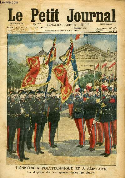 LE PETIT JOURNAL - supplment illustr numro 1223 - HONNEUR A POLYTECHNIQUE ET A SAINT-CYR: LES DRAPEAUX DES DEUX GRANDES ECOLES SONT DECORES - LE CHIEN SAUVETEUR