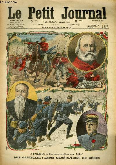 LE PETIT JOURNAL - supplment illustr numro 1274 - LES GARIBALDI: TROIS GENERATIONS DE HEROS - LE LUSITANIA TORPILLE