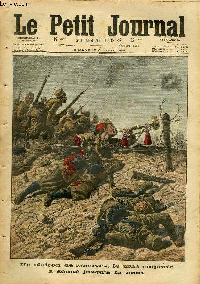 LE PETIT JOURNAL - supplment illustr numro 1285 - UN CLAIRON DE ZOUAVES, LE BRAS EMPORTE A SONNE JUSQU'A LA MORT - GENERAL AUTRICHIEN PRIS AU LASSO