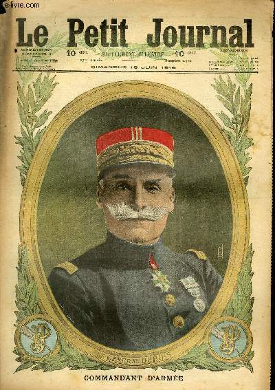 LE PETIT JOURNAL - supplment illustr numro 1330 - LE GENERAL DUBOIS, COMMANDANT D'ARMEE - LA VILLE DE PARIS REND HOMMAGE A SON DEFENSEUR