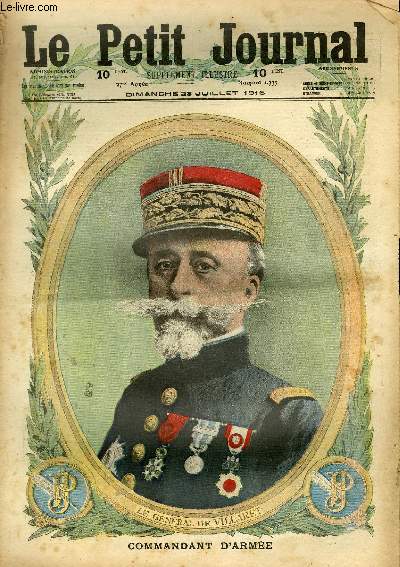 LE PETIT JOURNAL - supplment illustr numro 1335 - LE GENERAL DE VILLARET, COMMANDANT D'ARMEE - L'HUMANITE DES COSAQUES