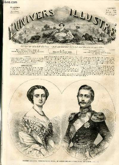 L'UNIVERS ILLUSTRE - DEUXIEME ANNEE N 48 Frdric-Guillaume, prince royal de Prusse, et Victoria-Adlaide d'Angleterre, son pouse.