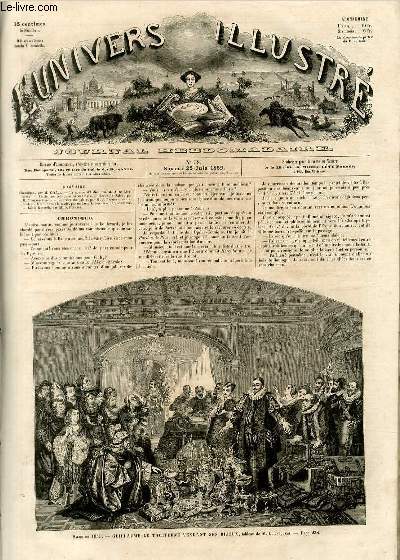L'UNIVERS ILLUSTRE - DEUXIEME ANNEE N 58 - Salon de 1859, Guillaume le Taciturne vendant ses bijoux, tableau de M.C. Jacquand.