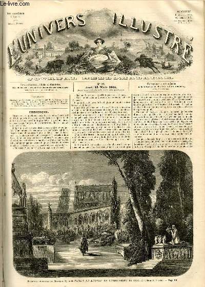 L'UNIVERS ILLUSTRE - TROISIEME ANNEE N 97 - Acadmie Impriale de Musique, Opra de Pierre de Mdicis : Le Campo-Santo de Pise (2e tableau du 3e acte).