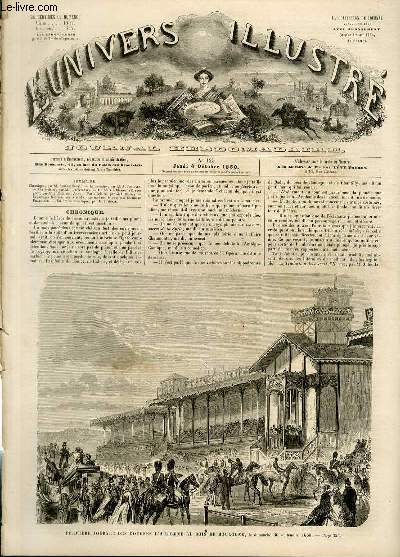 L'UNIVERS ILLUSTRE - TROISIEME ANNEE N 125 - Premire journe des courses d'automne au bois de Boulogne, le dimanche 30 septembre 1860.