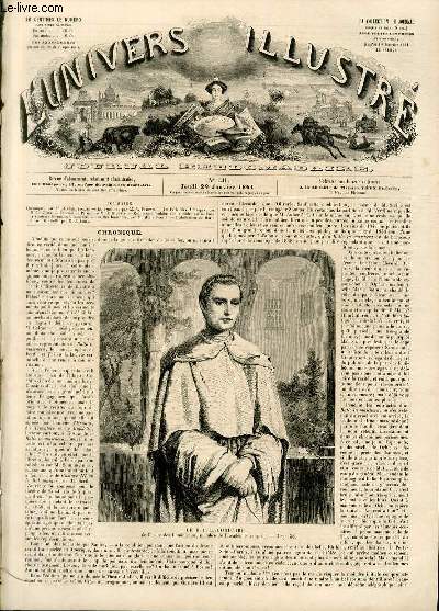 L'UNIVERS ILLUSTRE - QUATRIEME ANNEE N 141 - Le R. P. Lacordaire, de l'ordre des Dominicains, membre de l'Acadmie franaise.