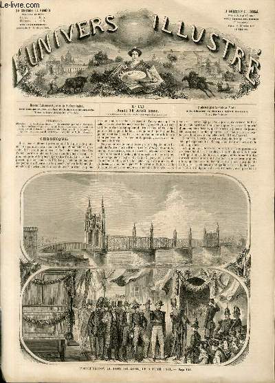 L'UNIVERS ILLUSTRE - QUATRIEME ANNEE N 153 - Inauguration du pont de Kehl, le 6 Avril 1861.