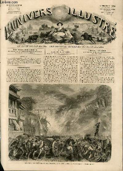 L'UNIVERS ILLUSTRE - QUATRIEME ANNEE N 154 - Incendie du thtre de Barcelone, le 9 Avril 1861.