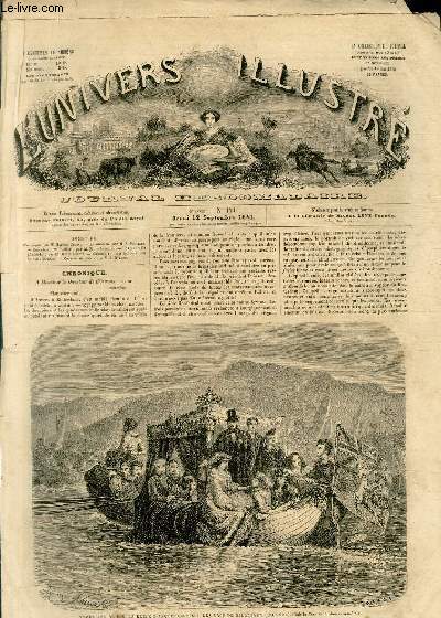L'UNIVERS ILLUSTRE - QUATRIEME ANNEE N 174 Excursion de S. M. La reine d'Angleterre sur les lacs de Killarney (Irlande)