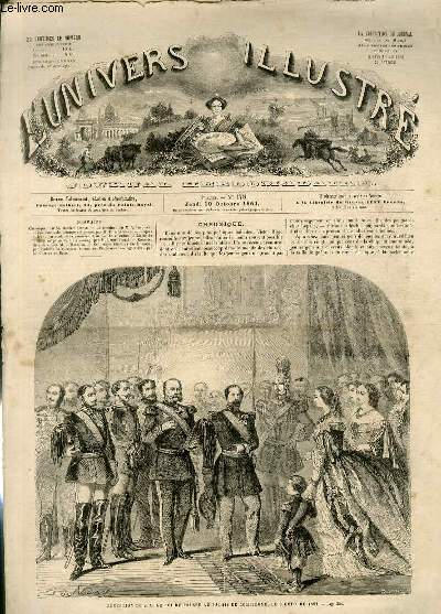 L'UNIVERS ILLUSTRE - QUATRIEME ANNEE N 178 - Rception de S. M. Le roi de Prusse au palais de compigne, le 6 Octobre 1861.