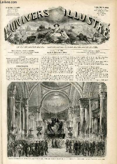 L'UNIVERS ILLUSTRE - QUATRIEME ANNEE N 186 Service clbr  la Madeleine, le 22 Novembre, pour le repos de l'ame du roi de Portugal, Dom Pedro V