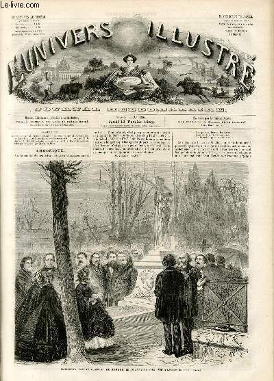 L'UNIVERS ILLUSTRE - CINQUIEME ANNEE N° 196 Inaugurationdu tombeau de Murger, le 30 Janvier 1862
