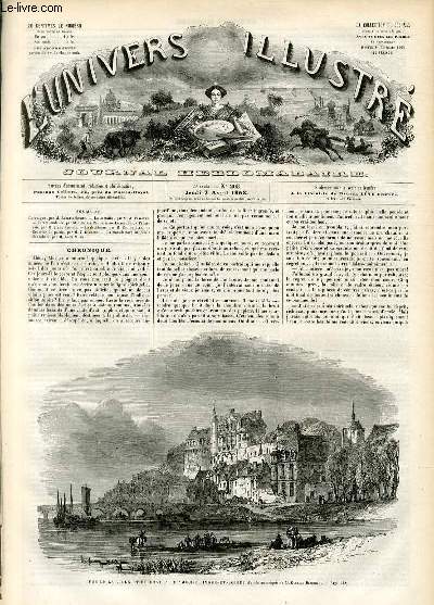 L'UNIVERS ILLUSTRE - CINQUIEME ANNEE N 203 Vue de la ville et du chateau d'Amboise (Indre et Loire)