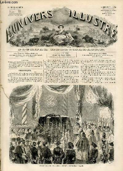 L'UNIVERS ILLUSTRE - CINQUIEME ANNEE N 222 Funrailles du vice amiral Protet  Shang-Hai