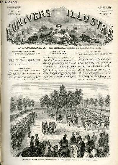 L'UNIVERS ILLUSTRE - SIXIEME ANNEE N 265 L'Empereur passant en revue le bataillon des Tirailleurs Algriens et l'Escadron des Spahis