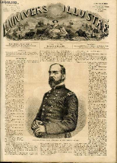 L'UNIVERS ILLUSTRE - SEPTIEME ANNEE N 311 - Le Gnral Fdral Meade, Commandant en chef de l'arme du Potomac.
