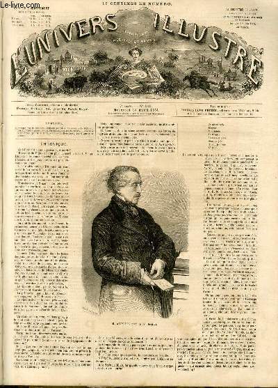 L'UNIVERS ILLUSTRE - SEPTIEME ANNEE N 319 - M. Ampere, membre de l'Institut.