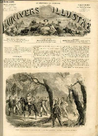 L'UNIVERS ILLUSTRE - SEPTIEME ANNEE N 393 - Guerre d'Amrique, Marche de l'arme fdrale sous les ordres du gnral Sherman, en Georgie, d'aprs un croquis communiqu.