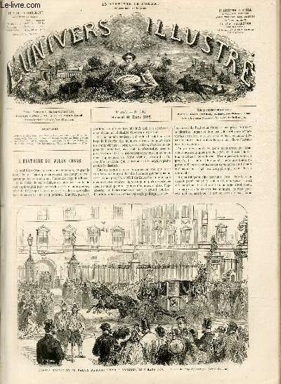 L'UNIVERS ILLUSTRE - HUITIEME ANNEE N 414 - Grande rception au palais de Buckingham  Londres, le 8 Mars 1865 - Arrive du corps diplomatique.