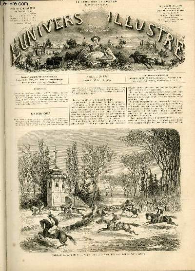 L'UNIVERS ILLUSTRE - HUITIEME ANNEE N 426 Course de la marche - Steeple-Chase du jeudi 20 mars 1865
