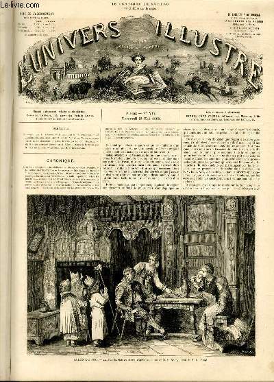 L'UNIVERS ILLUSTRE - HUITIEME ANNEE N 435 Salon de 1865 - La fte des rois en Alsace.