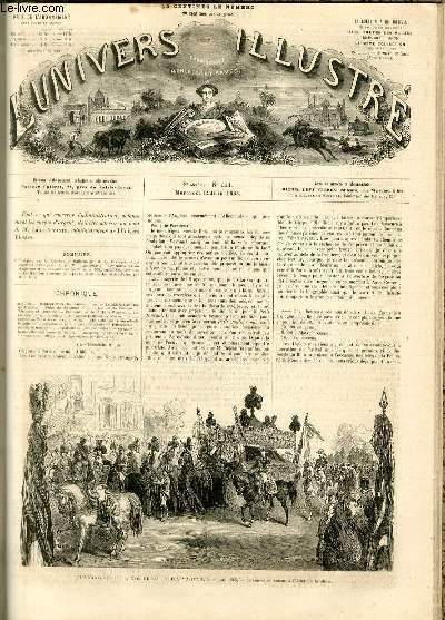 L'UNIVERS ILLUSTRE - HUITIEME ANNEE N 441 Funraille de S. Exc. Le Marchal Magnan, le 1er Juin 1865