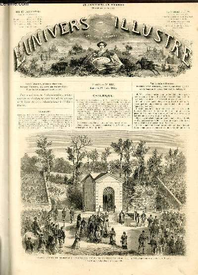 L'UNIVERS ILLUSTRE - HUITIEME ANNEE N 442 Inauguration du tombeau du marchal comte de Castellane  Lyon, le 5 Juin 1865
