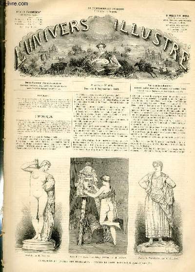 L'UNIVERS ILLUSTRE - HUITIEME ANNEE N 464 Exposition de l'cole des Beaux-Arts - Envois de Rome