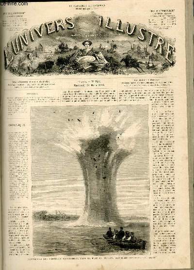 L'UNIVERS ILLUSTRE- NEUVIEME ANNEE N 521 Expriences des torpilles explosibles, dans la rade de Toulon