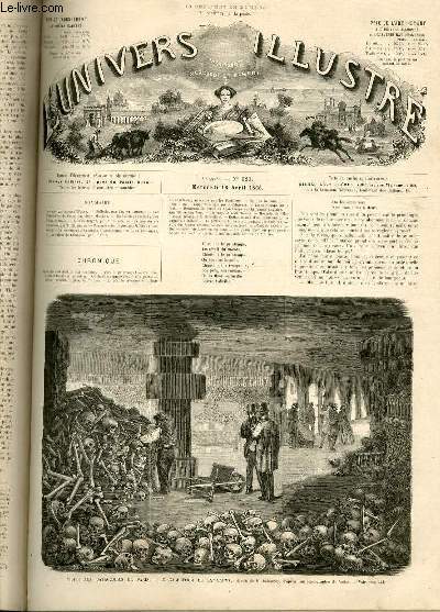 L'UNIVERS ILLUSTRE- NEUVIEME ANNEE N 529 Visite aux catacombes de Paris
