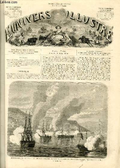 L'UNIVERS ILLUSTRE- NEUVIEME ANNEE N 542 Bombardement de Valparaiso par l'escadre Espagnole, le 31 mars 1866
