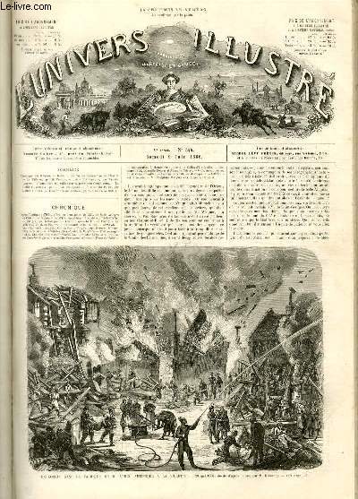 L'UNIVERS ILLUSTRE- NEUVIEME ANNEE N 544 Explosion dans la fabrique de M. Aubin, artificier  la villette, le 29 mai 1866