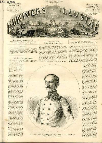 L'UNIVERS ILLUSTRE- NEUVIEME ANNEE N 549 Le chevalier Louis de Benedek, feld marchal d'Autriche, commandant l'arme du Nord