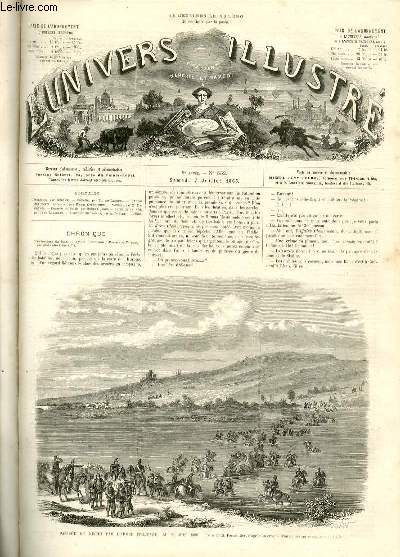 L'UNIVERS ILLUSTRE- NEUVIEME ANNEE N 552 Passage du Mincio par l'arme Italienne, le 24 juin 1866