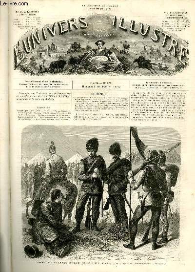 L'UNIVERS ILLUSTRE- NEUVIEME ANNEE N 555 Campement d'un dtachement Autrichien sur le Stelvio (Tyrol)