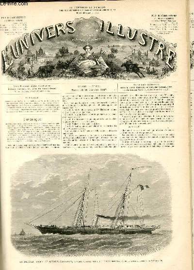 L'UNIVERS ILLUSTRE - DIXIEME ANNEE N 611 Le nouveau Yacht Le Jrome-Napolon, construit au Havre, pour S. A. I. Le prince Napolon