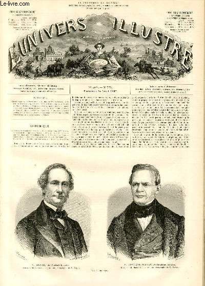 L'UNIVERS ILLUSTRE - DIXIEME ANNEE N 635 M. Nisard, de l'acadmie franaise