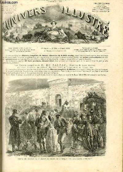 L'UNIVERS ILLUSTRE - DIXIEME ANNEE N 655 - Sortie des dtenus de la maison Clichy, le 24 Juillet 1867, dessin de Lix.