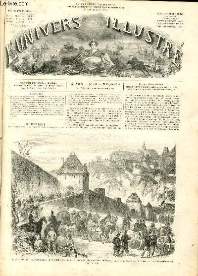 L'UNIVERS ILLUSTRE - DIXIEME ANNEE N 662 - Evacuation de la forteresse du Luxembourg par le dernier dtachement Prussien; dessin de M.Lix.