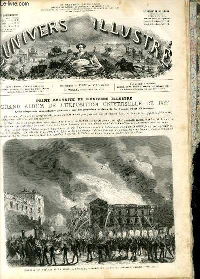 L'UNIVERS ILLUSTRE - DIXIEME ANNEE N 675 Incendie du thtre de la reine,  Londres