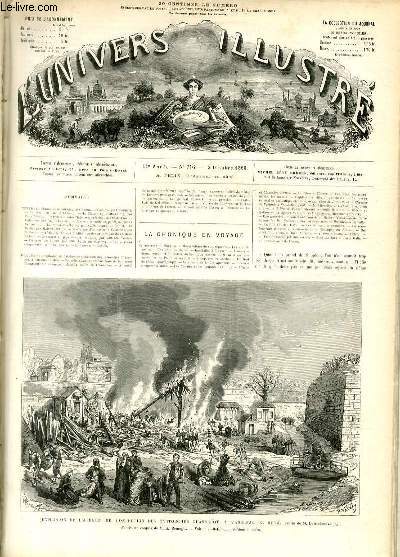 L'UNIVERS ILLUSTRE- ONZIEME ANNEE N 716 Explosion de l'atelier de confection des cartouches chassepot,  l'arsenal de Metz