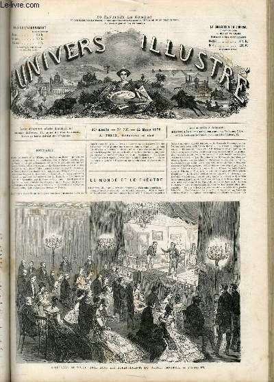 L'UNIVERS ILLUSTRE - TREIZIEME ANNEE N 791 - Spectacle du Mardi Gras dans les appartements du prince imprial.