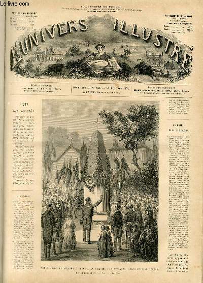L'UNIVERS ILLUSTRE - QUATORZIEME ANNEE N 866 Inauguration du monument lev  la mmoire des citoyens morts pour la dfense de Chateaudun