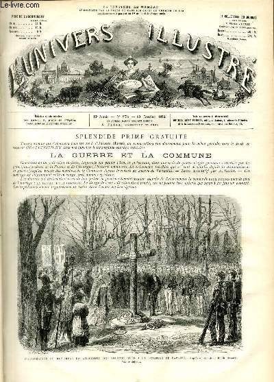 L'UNIVERS ILLUSTRE - QUINZIEME ANNEE N 878 Inauguration du monument en l'honneur des soldats tus  la bataille de Bapaume, d'aprs un croquis de M. Ch. Demory