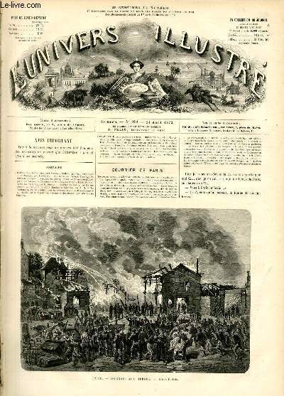 L'UNIVERS ILLUSTRE - QUINZIEME ANNEE N 910 Paris