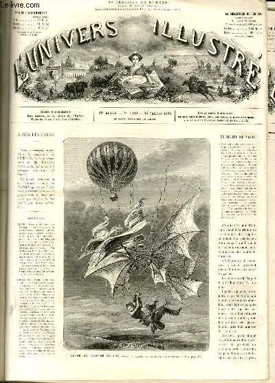 L'UNIVERS ILLUSTRE - DIX-SEPTIEME ANNEE N 1009 Chute de l'homme volant, dans le jardin de Crmone,  Londres