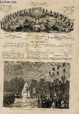 L'UNIVERS ILLUSTRE - DIX-SEPTIEME ANNEE N 1022 Inauguration du monument commmoratif du combat de Bagneux, le 13 Octobre 1874