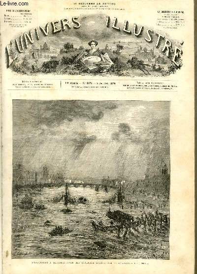 L'UNIVERS ILLUSTRE - DIX-HUITIEME ANNEE N 1058 L'inondation  Toulouse - Vue des quartiers envahis par la Garonne